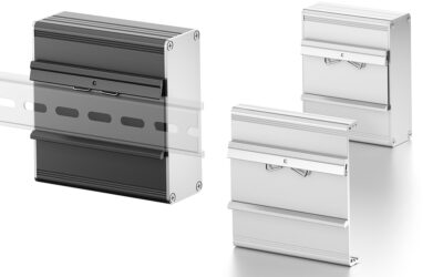 Malé hliníkové pouzdro s integrovaným upevněním na montážní lištu